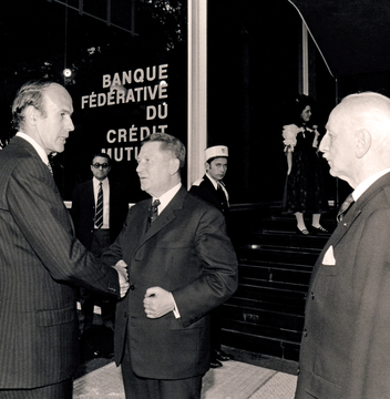 Inauguration de la Maison du Crédit Mutuel à Strasbourg en 1970. © Archives du Crédit Mutuel.