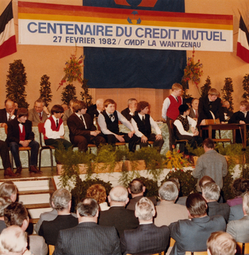 En 1982, la caisse de La Wantzenau a fêté son 100e anniversaire. © Archives du Crédit Mutuel.