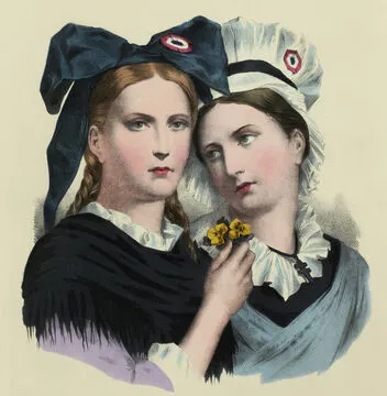 L’Alsace et la Lorraine pleurant la France perdue. Illustration anonyme de l’imagerie Frédéric-Charles Wentzel. © CCØ Paris Musées / Musée Carnavalet.