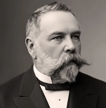 André Sundhauser (1838-1906), premier président de la Fédération des caisses Raiffeisen de Basse-Alsace. © D’après une photo des archives du Crédit Mutuel.