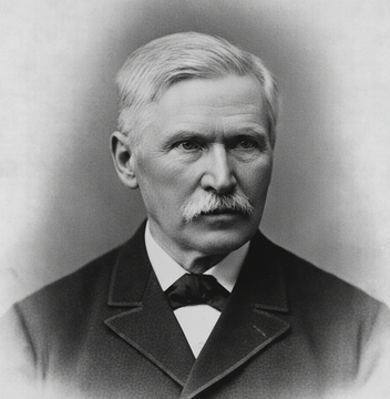 Friedrich Wilhelm Raiffeisen vers 1885. D’après la photo publiée dans l’ouvrage <i>Fünfzig Jahre Raiffeisen 1877-1927</i>, 1927. © Collection B. S.