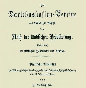 Le livre publié par Raiffeisen en 1866. © Collection B. S.