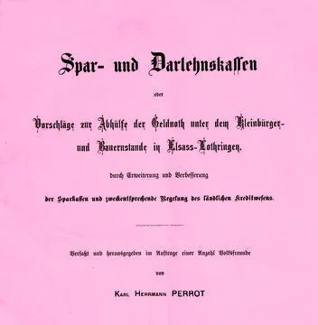 La brochure de Karl Perrot qui a fait connaître l’œuvre de Raiffeisen. © Collection B. S.