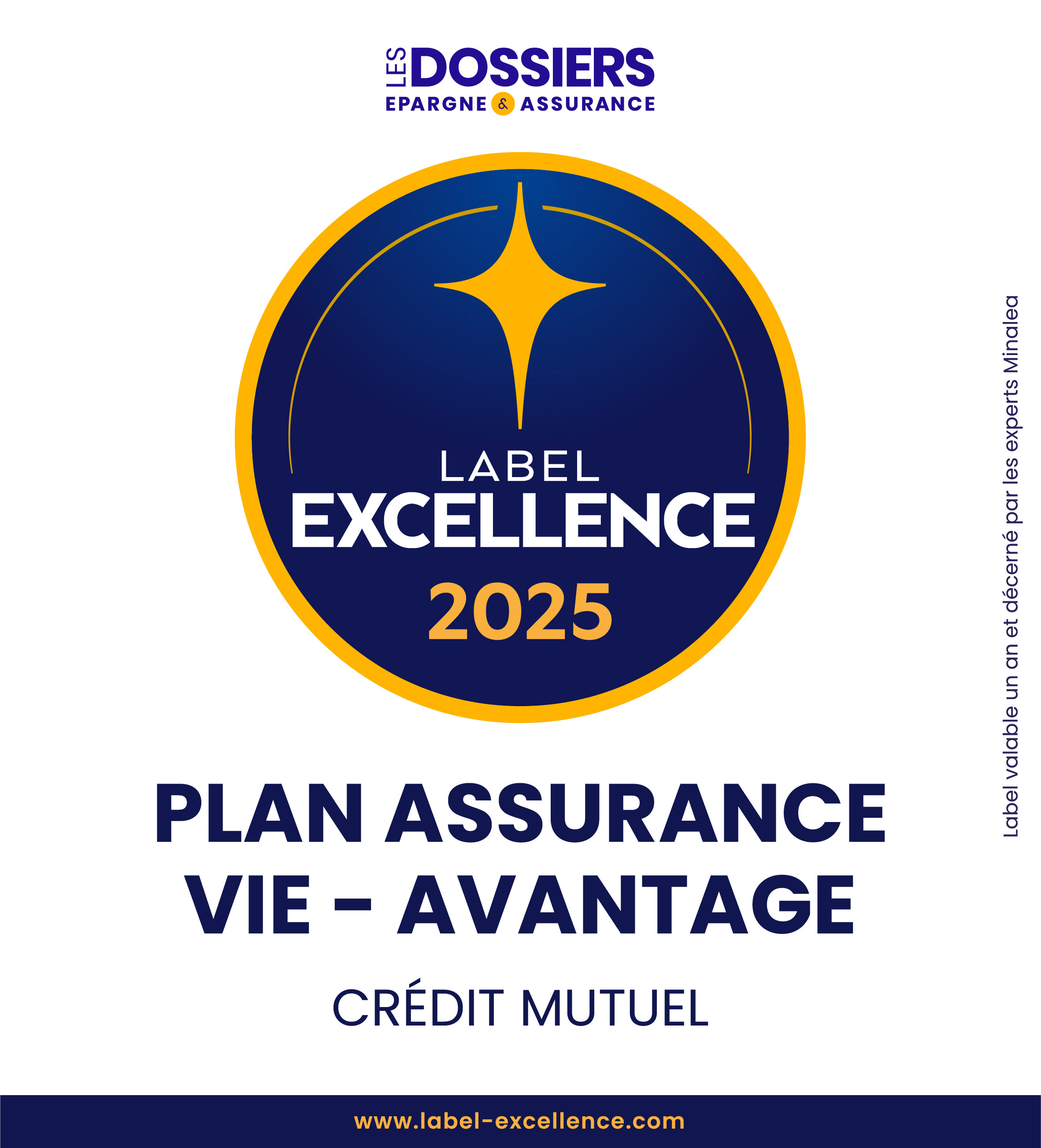 Les Dossiers de l’Épargne - Label Excellence 2025 - Plan Assurance Vie Avantage - Crédit Mutuel