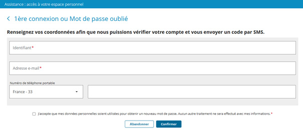 Mot de passe oublié