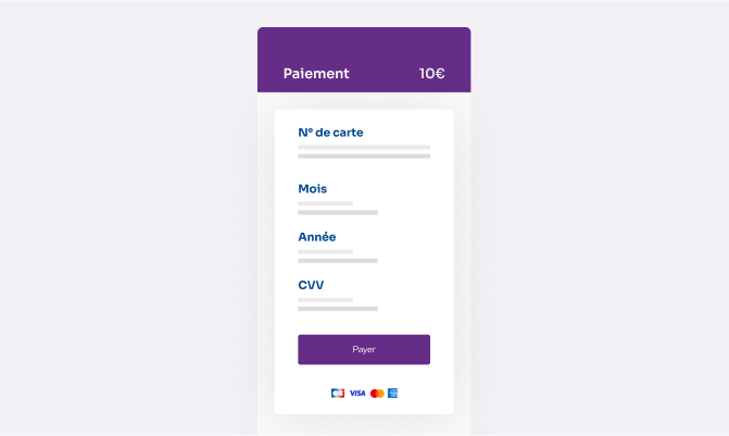 Aperçu de l'interface de l’application mobile